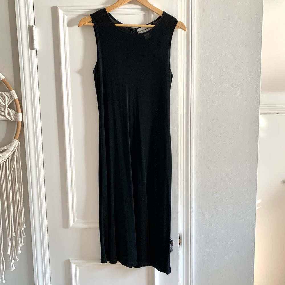 Elizabeth Scott Black Sleeveless Midi Dress Size Small